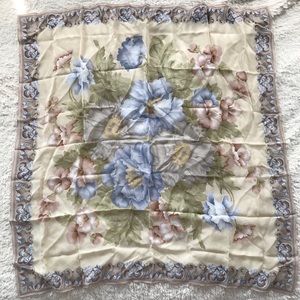 Liz Claiborne Floral Square Scarf - Dusty Beige